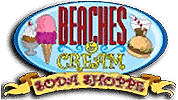 Beaches and Cream soda shop logo, located at Bayville Scream Park