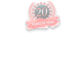 20 Years of Fear anniversary badge for Bayville Scream Park.